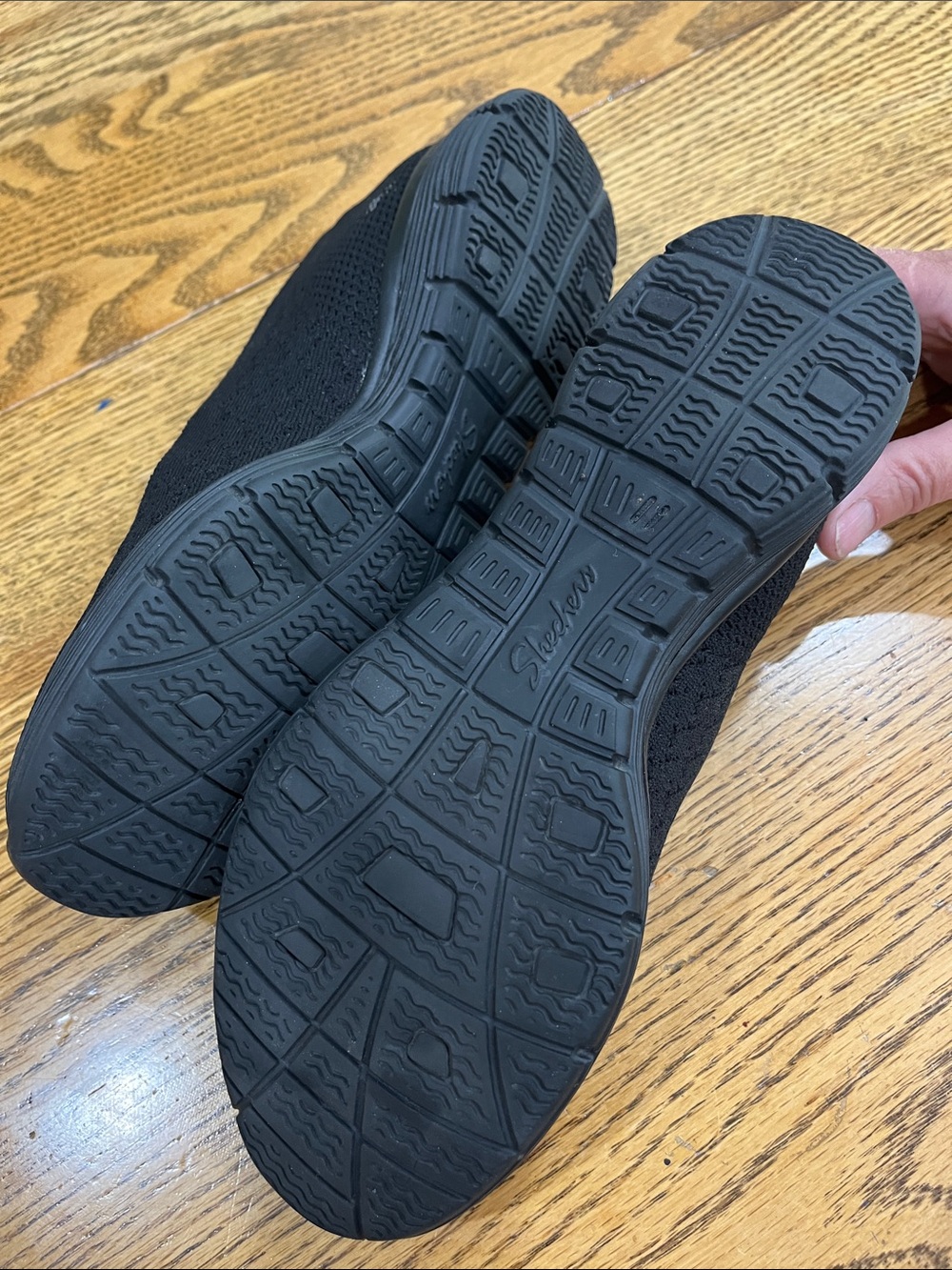 Skechers Black Knit Mary Jane Slip-On Flats - Picture 4 of 5